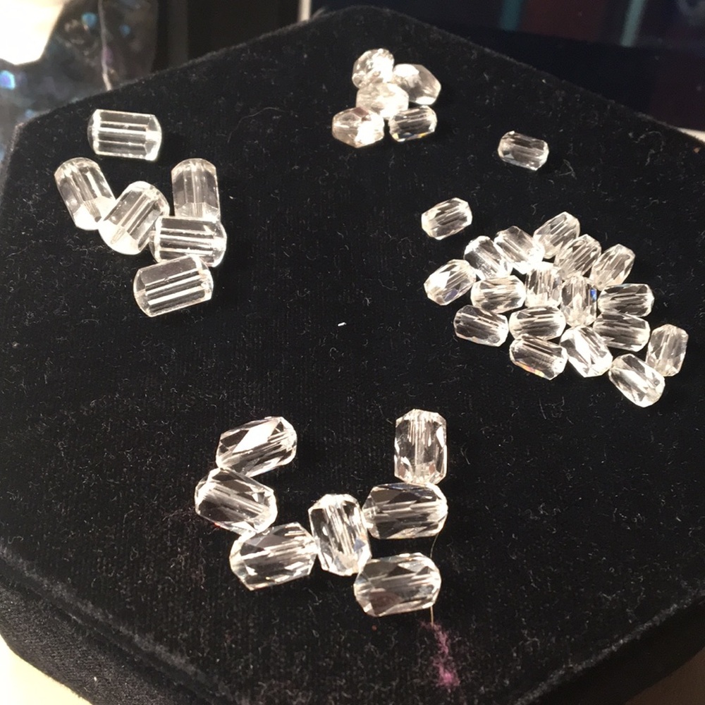 Premade bundle of elonged clear beads